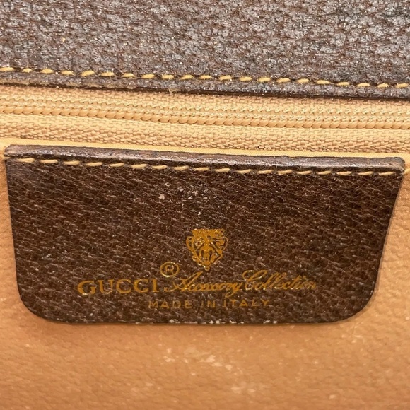 GUCCI GG Supreme Horse Bit Brown Clutch & Crossbody Bag Two Tone Hardware EUC - Picture 12 of 16
